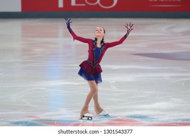 Russia. Saransk. December 22, 2018. Russian Figure Skating Championships-2019. Ladies. Free Skating. Anna Shcherbakova