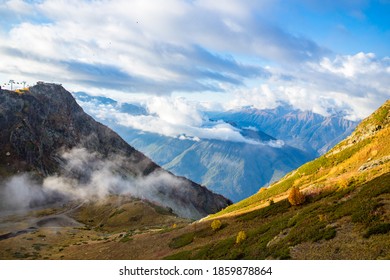 Russia Sochi Krasnaya Polyana Summer Day Beautiful Landscape