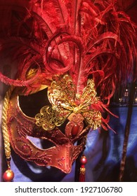 Russia. St. Petersburg 02.02.2020 Exhibition of Venetian masks. High quality photo