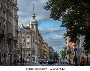 Russia, St. Petersburg 18,09,2016 Kamennoostrovsky Avenue in the city center