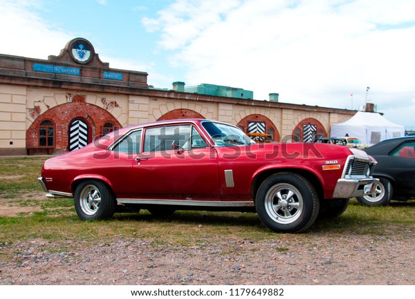 Russia, St. Petersburg, June 3, 2017: Vintage\
american muscle-car Chevy Nova. Saint Petersburg, Russia. Show\
AutoPhotoCrazy 2017.