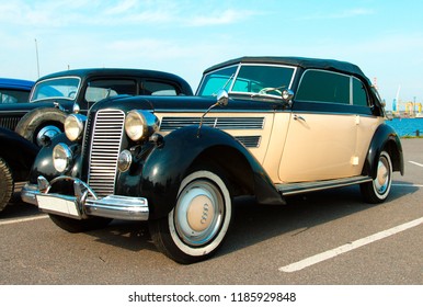 Russia, St. Petersburg, September 8, 2018: Vintage Germany car Audi 920 convertible, 1939 on Festival of Retro Technics Fortuna. 