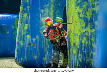 Russia. Stavopol. 07/21/2018 Russian Paintball Federation Stage 4 qualifying competitions in sports paintball. More than 12 teams from the Southern Federal District took part in the competition.