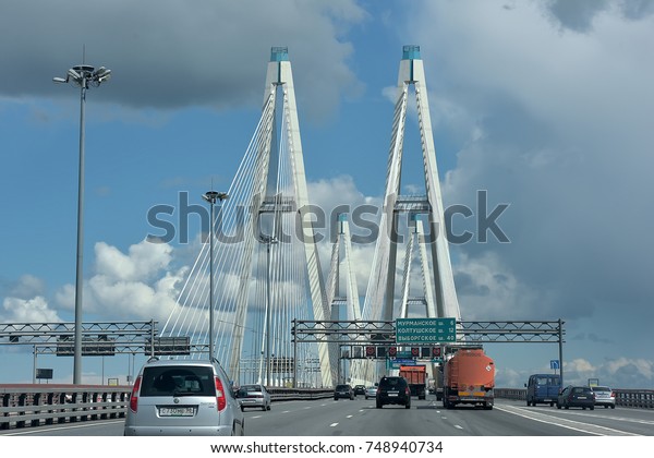 Russia, St.Petersburg, 05,06,2016 The Ring Road\
and Cable Bridge