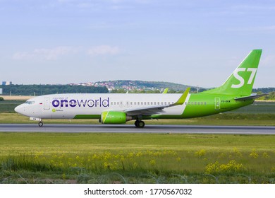 Russia, Ufa International Airport S7 Airlines Boeing 737 In Alliance One World Livery On The Runway, 2020.06.04