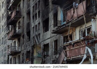 Russia Ukraine ruins building insurance. 2022 Russian invasion Ukraine war Bucha destroyed building destruction city aftermath shell civilian hitting building damage Ukraine destruction facade