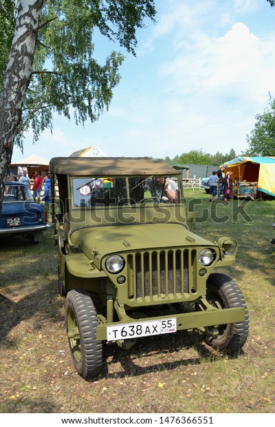 RUSSIA-KEMEROVO,\
2019: American army off-road vehicle of the second world war Willys\
MB.Delivery by lend-lease to the Soviet Union.Festival of retro\
cars in museum-reserve Tomsk\
Pisanitsa
