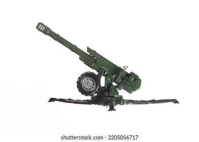 Russian Artillery Cannon Isolated On White Background