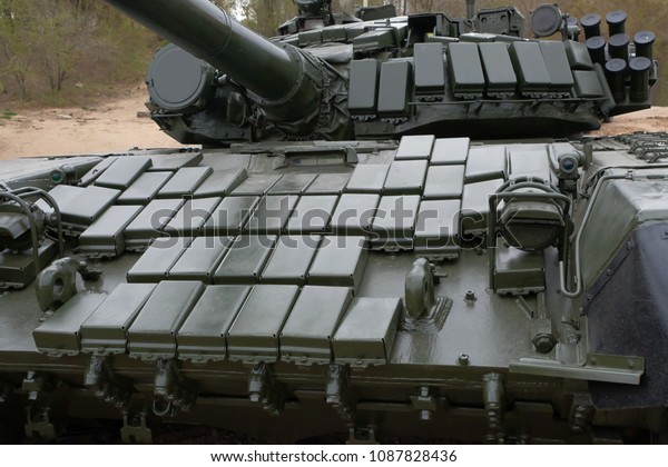 Russian Battle Tank T72b Layered Reactive Objects Stock Image
