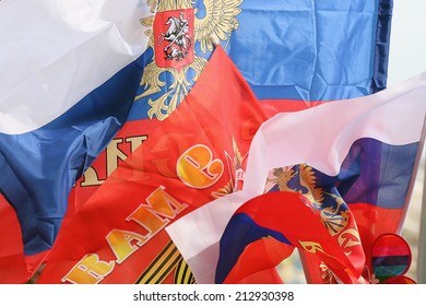 Russian flags in the wind flag