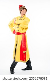 Russian folk yellow costume, male. Isolated on white background - Shutterstock ID 2356578591