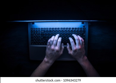 Russian Hacker Hacking The Server In The Dark