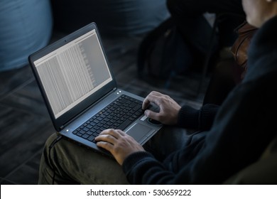 Russian Hacker Hacking The Server In The Dark