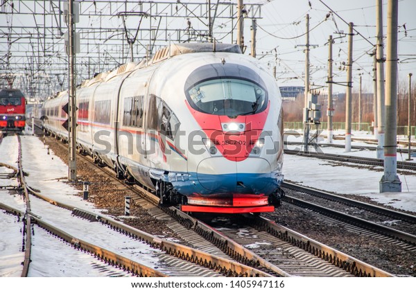 Russian high-speed train. Sapsan train. . Russia\
Metallostroy March 8,\
2019