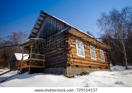 The russian izba in the winter