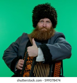 Russian Man With Beard Wearing A Hat With Garmon