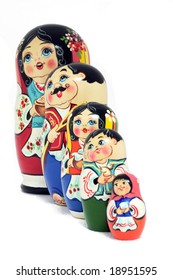    Russian Nested Dolls Family - Isolated