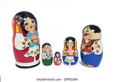 Russian Nested Dolls Family - Isolated