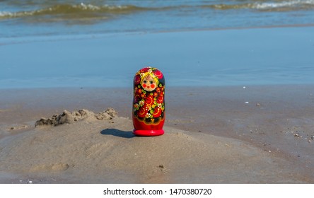 Russian Nesting Doll On A Beach In Latvia