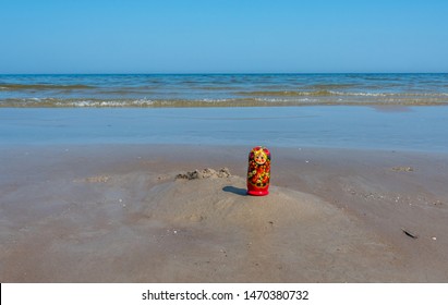 Russian Nesting Doll On A Beach In Latvia