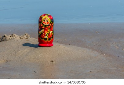 Russian Nesting Doll On A Beach In Latvia