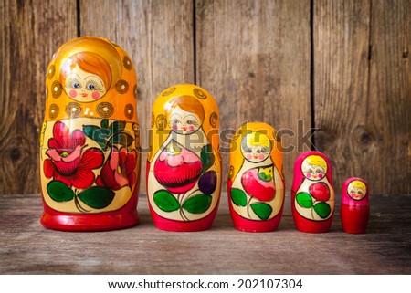 Russian nesting dolls ( babushkas or matryoshkas )