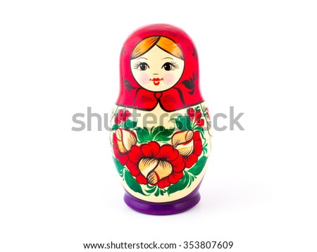 Russian nesting dolls. Babushkas or matryoshkas. One