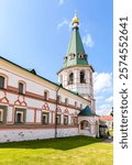 Russian Orthodox Church. Belfry of Valday Iversky Monastery. Founded by Patriarch Nikon in 1653 at Valday Lake, Novgorod Oblast, Russia