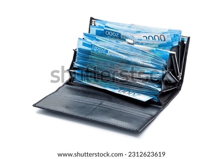 Russian paper money on a white background