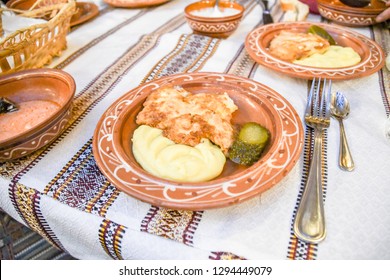 Russian Pozharsky Cutlet , A Pozharsky Cutlet Is A Breaded Ground Chicken Or Veal Patty That Is Typical For Russian Cuisine