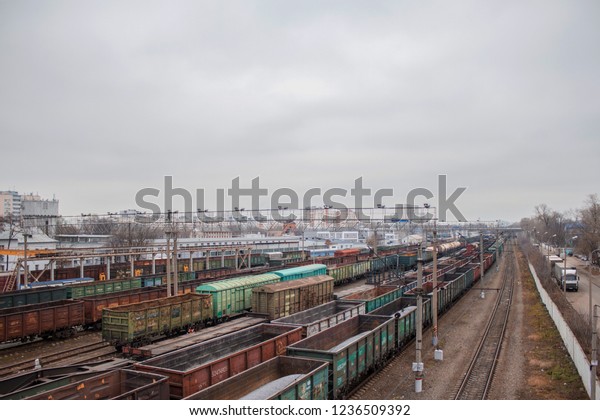 \
Russian Railways. Trains Freight trains. Depot\
Russia. Moscow.