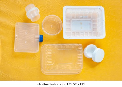 Russian Recycle Packaging Polypropylene PP 5 On A Yellow Background