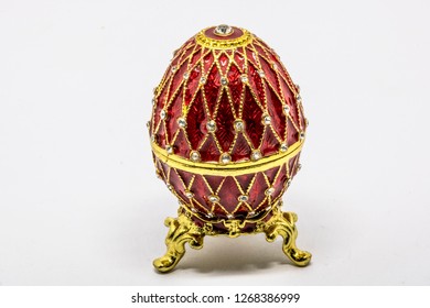 Russian Souvenir, Egg Casket Copy Of Faberge