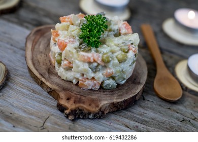 Russian Traditional Festive New Year Christmas Potato Salad 