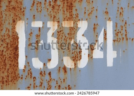 Rust Blue Painted Wall Texture. Number 1334.
