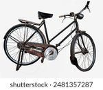 Rust Classic bike old bicycle isolated​ on​ white​ background.