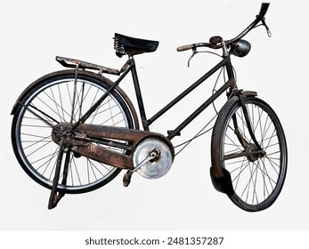 Rust Classic bike old bicycle isolated​ on​ white​ background. - Powered by Shutterstock