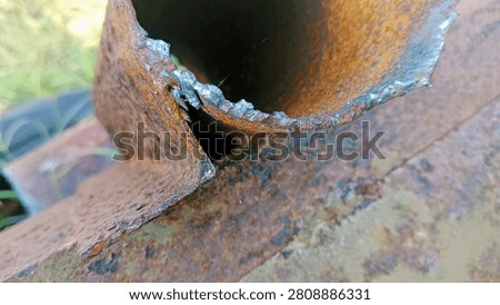 Rust and corrosion on pipes and sheet metal. Metal corrosion. Metal rust. Old pipes 