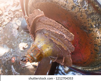 Rust and corrosion in the pump vane of centrifugal pump.Rust and corrosion of metals.pump vane of centrifugal pump Used for a long time.Use as illustration for presentation.