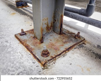 Rust and corrosion in the weld.Corrosion of metal. Rust of metals.Corrosive rusted bolt with nut.structure of the building
.