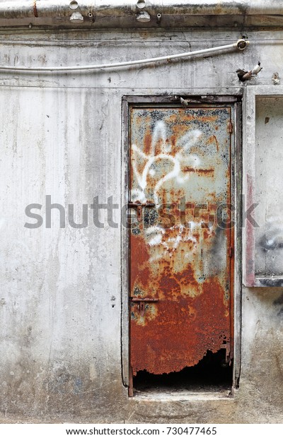 Rust Damaged Metal Backdoor Urban Building Stock Photo Edit Now