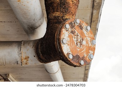 Rust of metals. Corrosion of metal. Rust and corrosion in the weld. Corrosive Rust on old iron, grunge rust texture.