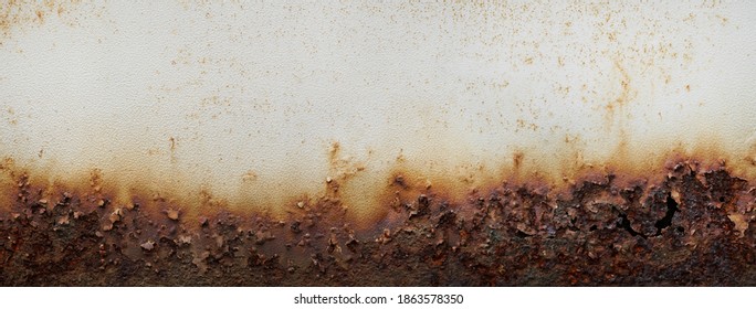 Rust metals Corrosive Rust old iron white Use as illustration for presentation corrosion Background rusty texture as panorama  