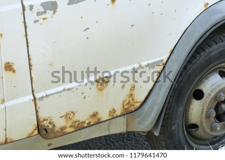 Rust on car. Place for your text.