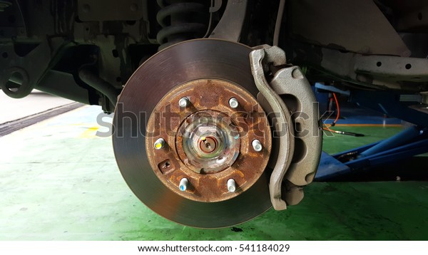 rust on disc brake system of\
car