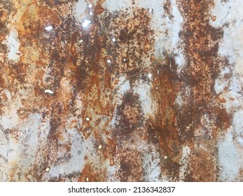 Rust on the old galvanized sheet full frame pattern texture background 