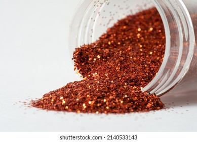 Rust Orange Glitter Spilled From A Jar