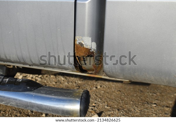 Rust spot on a\
vehicle
