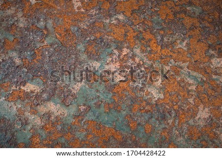 Rust Texture Abstract Pattern Background of the Old Damaged Metal Ship Floor with Grunge Crack on Corrosion Surface, Weathered Steel Decay Metallic Stain Backdrop