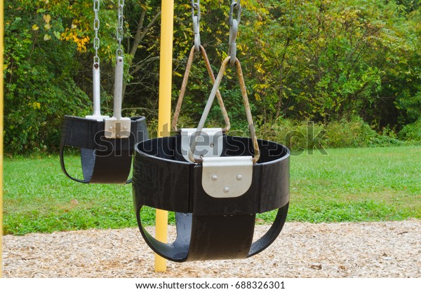 Rusted Baby Swings Public Park Stock Photo Edit Now 688326301